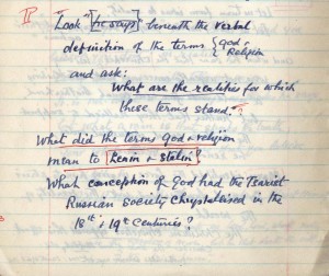 Johnson's manuscript notes