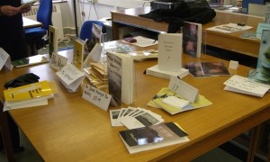 A display of the new writers' work