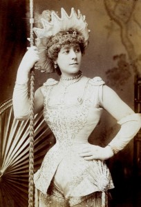 Photograph of Nellie Farren, from the Milbourne scrapbook