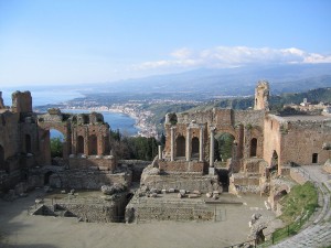A modern view of the theatre at Taormina