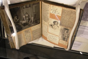 Pettingell scrapbook, currently on display
