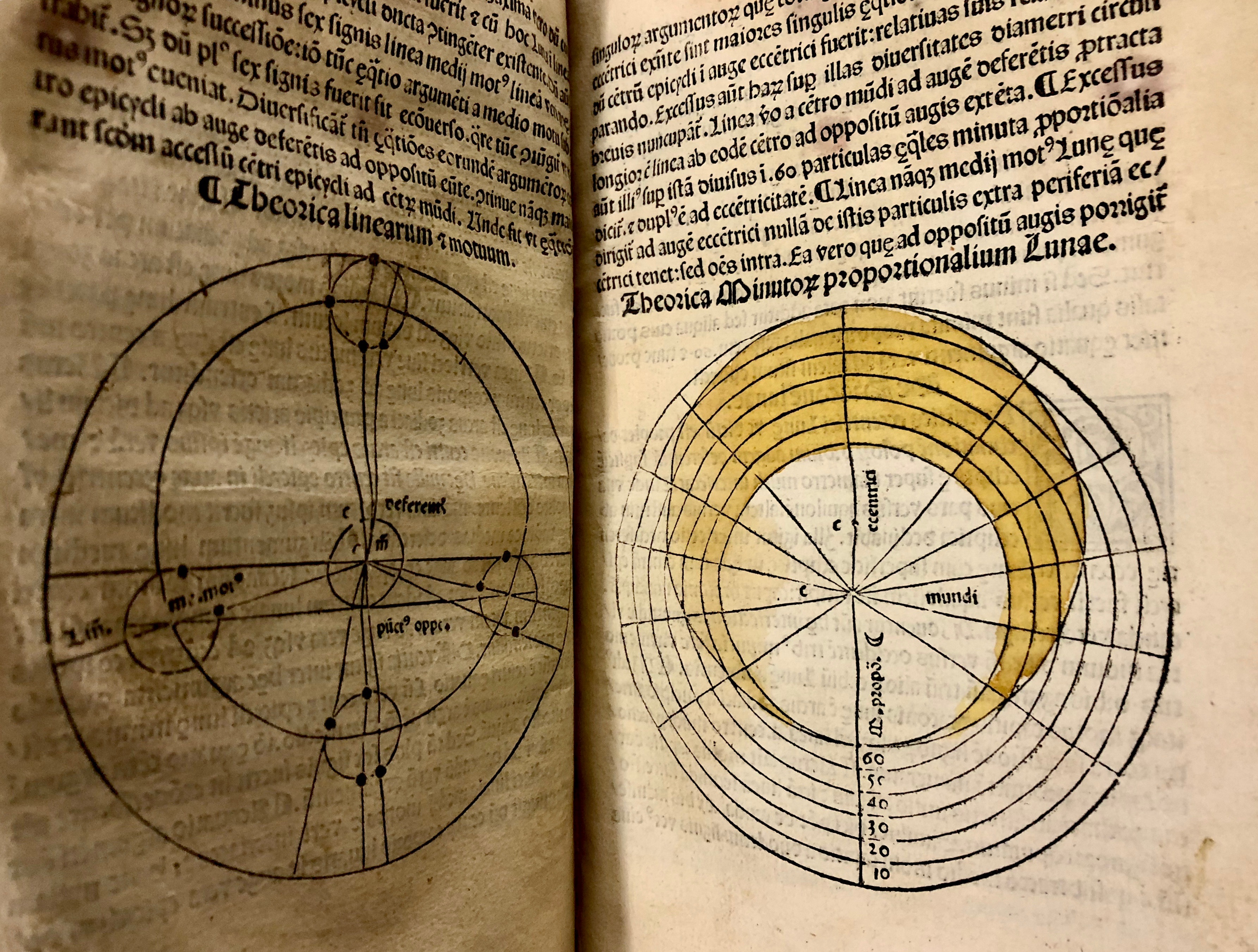 Lunar charts in 'Nouicijs adolescetib': ad astronomica remp: capessenda aditu impenetratib' by Johannes de Sacro Bosco, 1482, Venice (Maddison Collection, 1D1) 