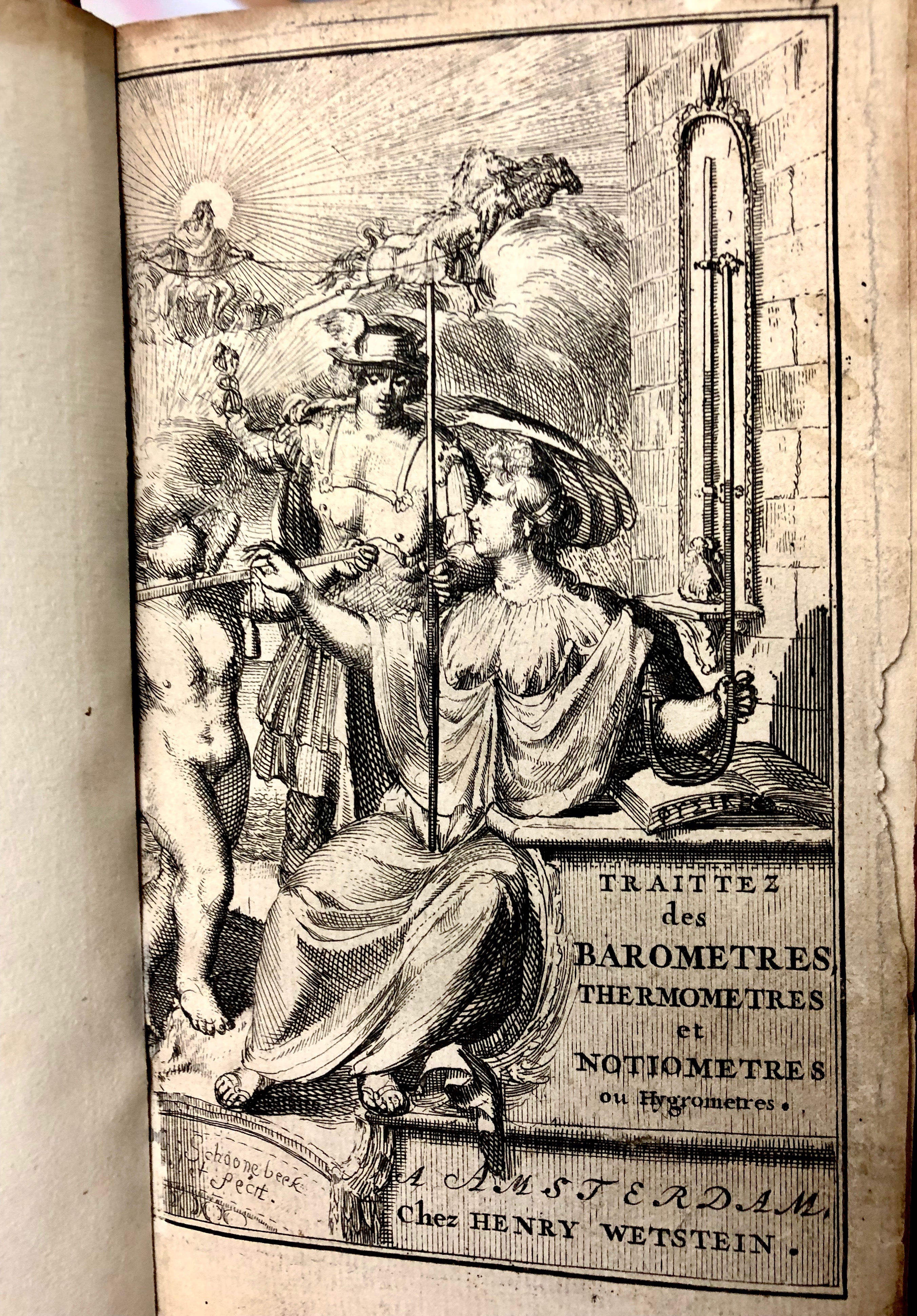 Illustration from ' Traittez des baromètres, thermomètres, et notiomètres : ou hygromètres' by Joachim d'Alence, 1688, Amsterdam. (Maddison Collection 2A5, F10456500)