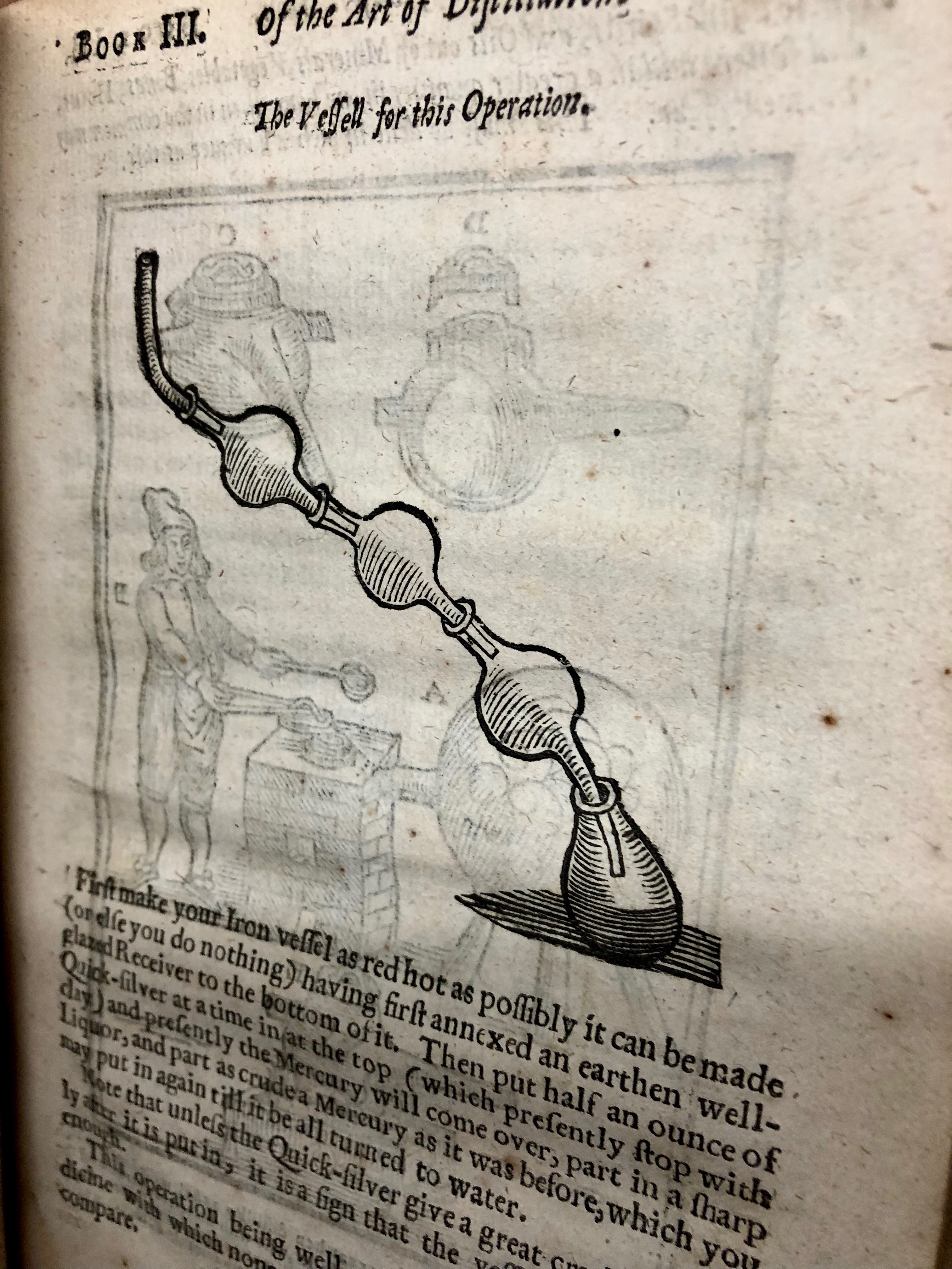 Diagram from ' The art of distillation : or, a treatise of the choicest spagiricall preparations ... furnaces & vessels ... experiments and curiosities ...anatomy of gold and silver' by John French, 1653, London. (Maddison Collection 2A25, F10505800)