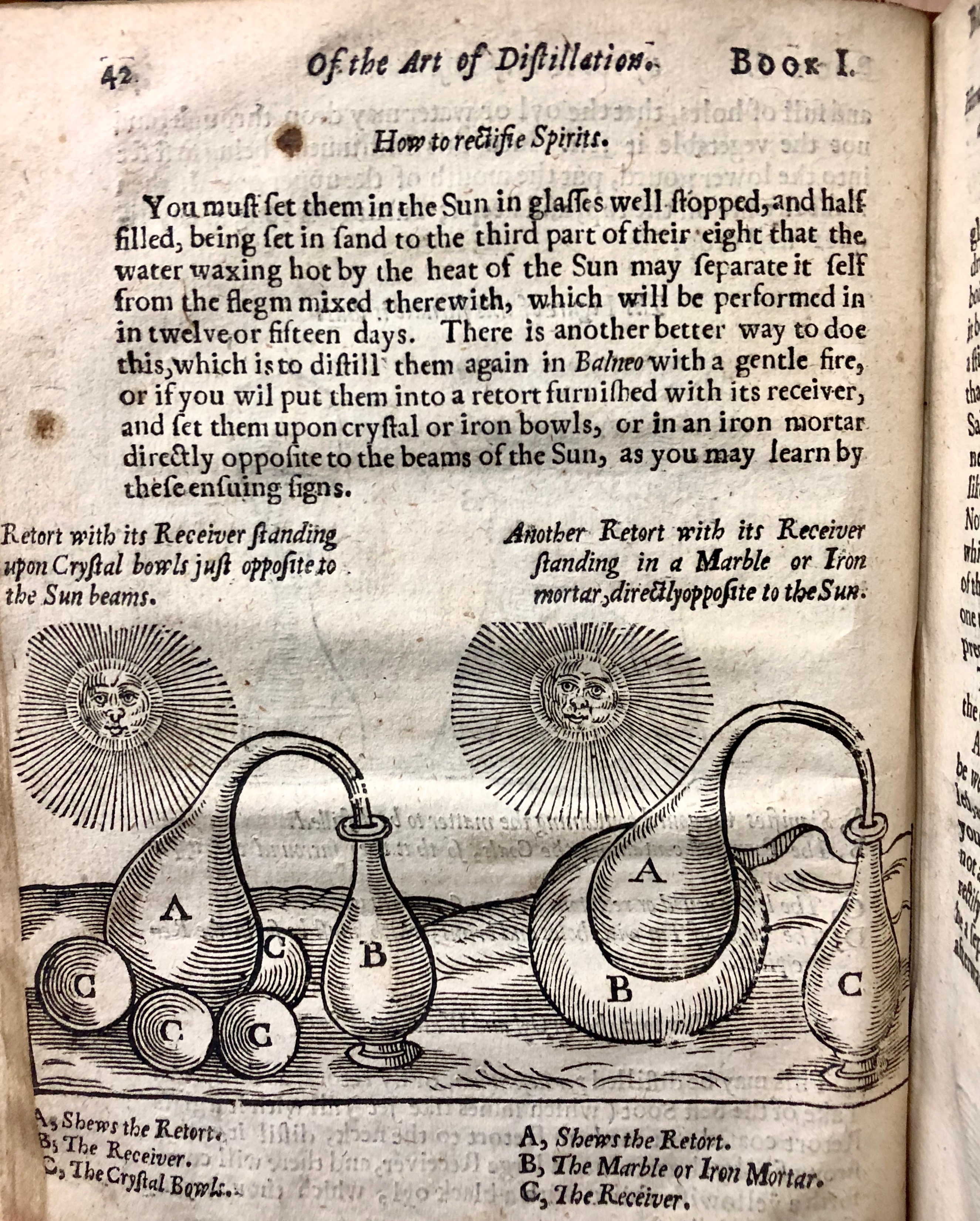 Diagram from ' The art of distillation : or, a treatise of the choicest spagiricall preparations ... furnaces & vessels ... experiments and curiosities ...anatomy of gold and silver' by John French, 1653, London. (Maddison Collection 2A25, F10505800)