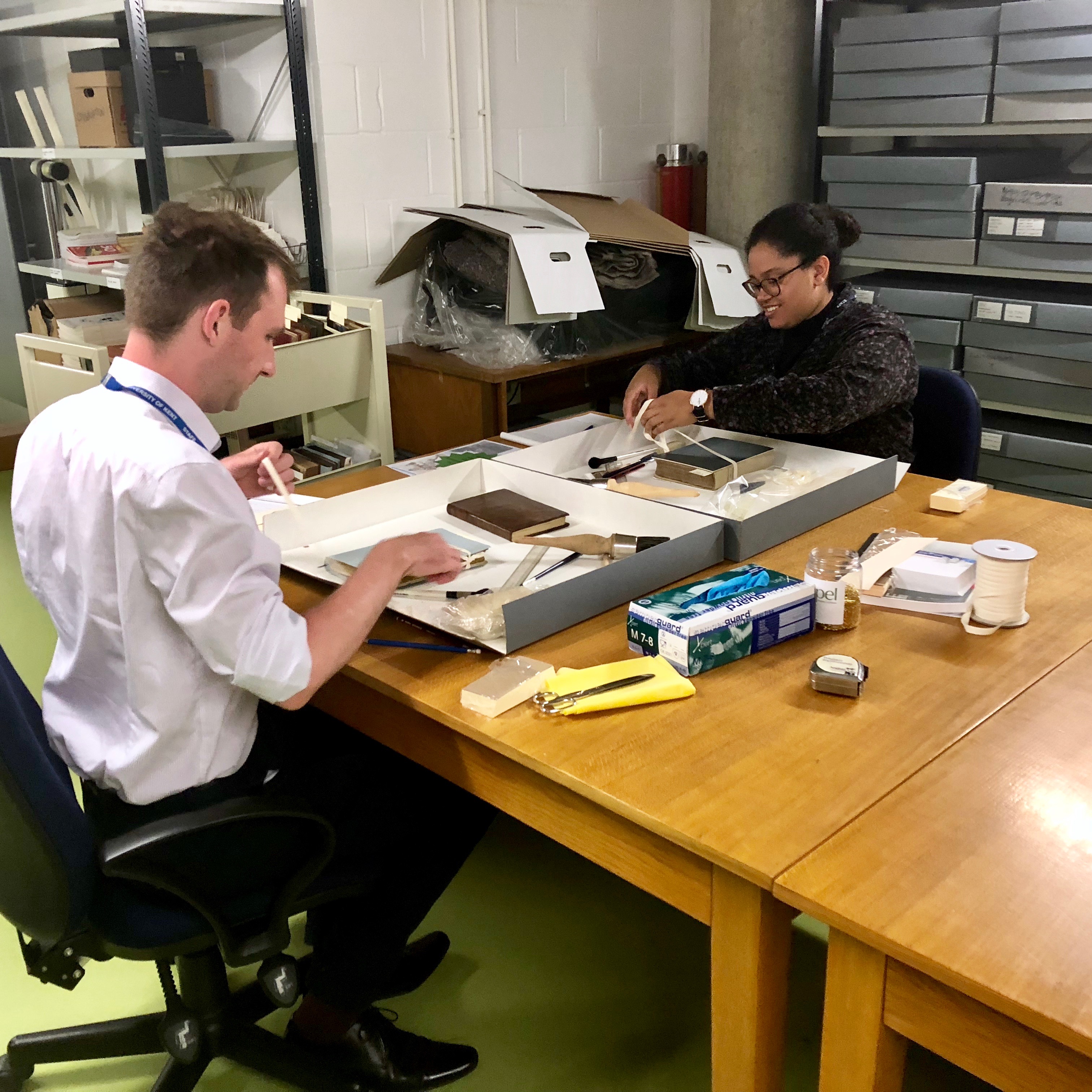 Philip and Janee, our summer 2018 interns, hard at work looking after our Maddison Collection.