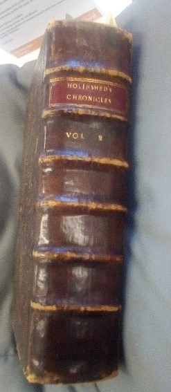 The spine for the Templeman’s copy of the Chronicles—though not original, it is undoubtedly fitting for such an impressive text.