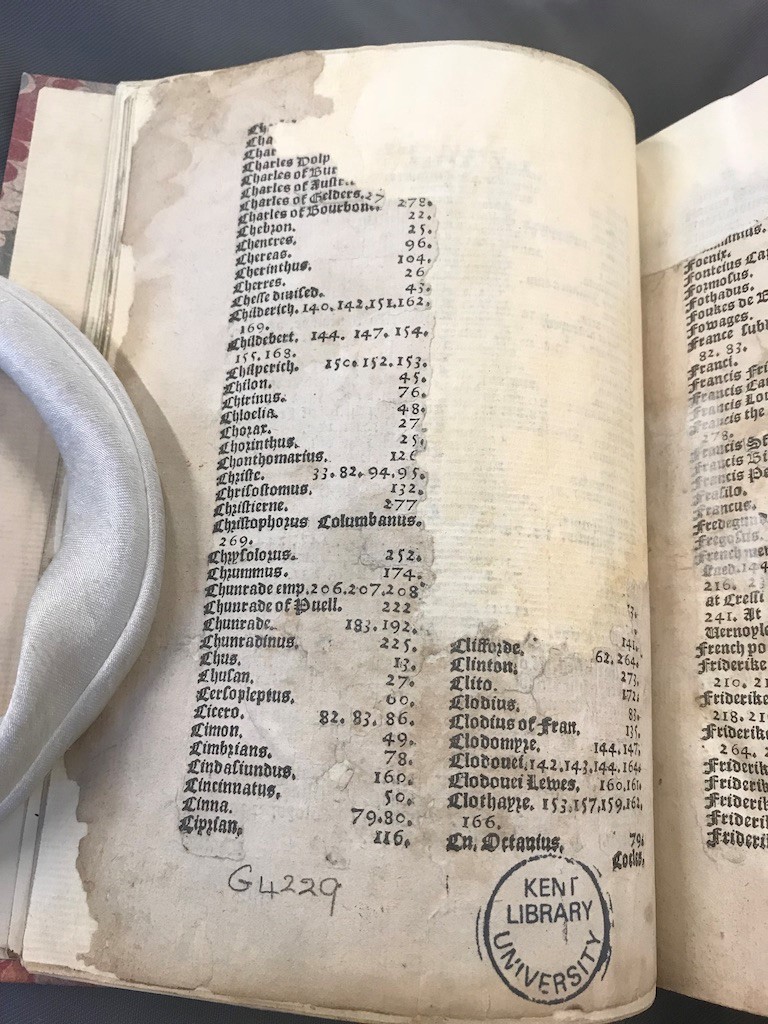One of the damaged pages