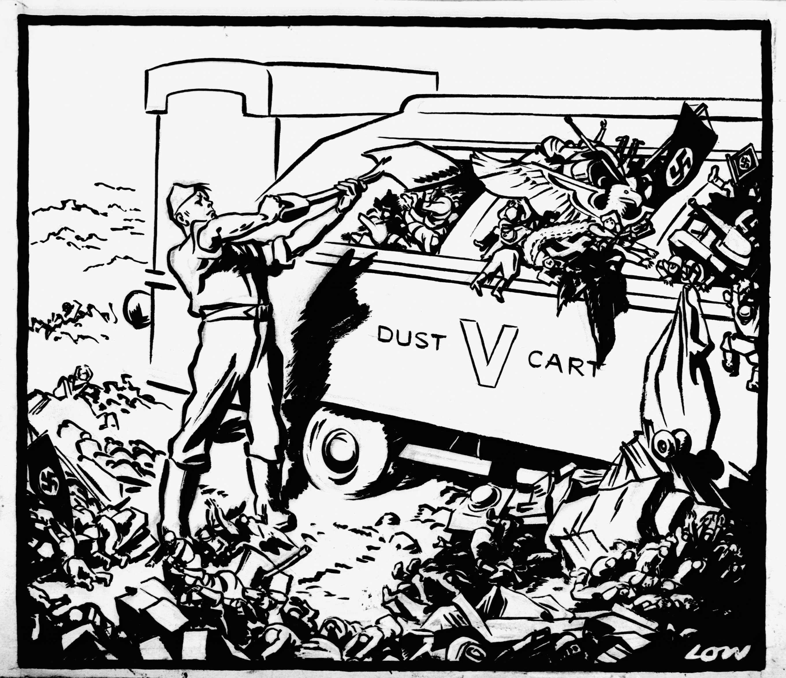 David Low, [no caption], Evening Standard, 7th May 1945 (DL2415)