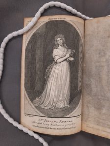 Black and white engraving of Dorothea Jordan (1761-1816) as Phaedra. 