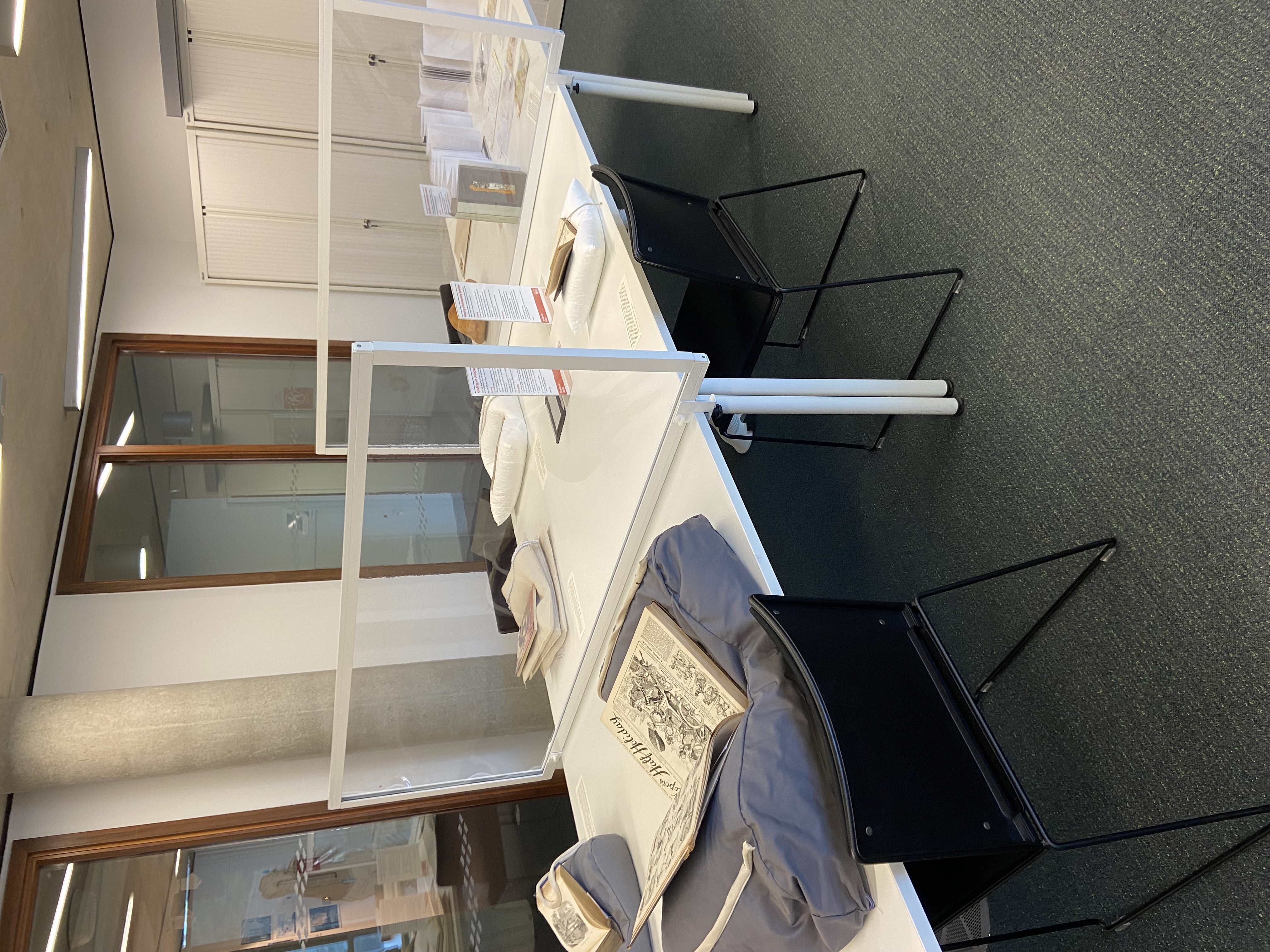 Display of SC&A items for potential University of Kent English students, October 2021