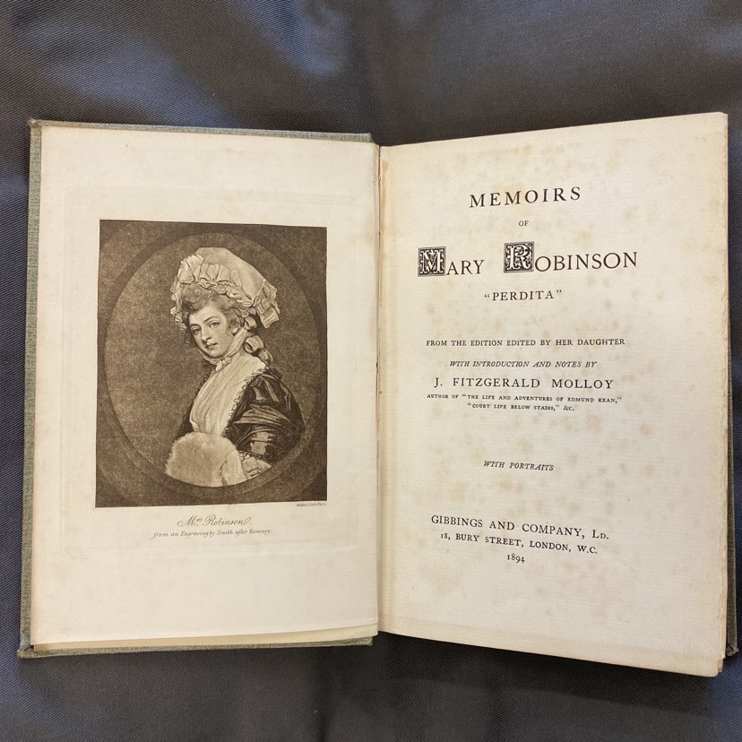 Image of Mary Robinson, the frontispiece to her Memoirs.