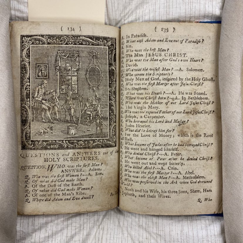 Image of the scripture quiz at the end of the Hieroglyphick Bible of 1786.