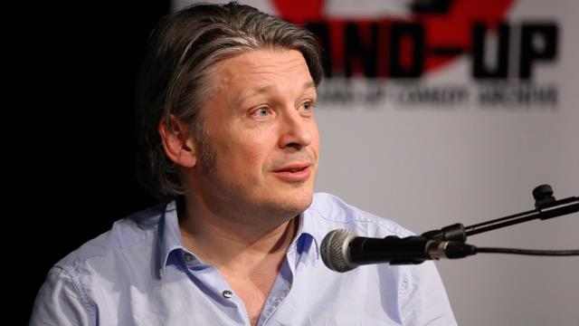 Richard Herring in the Gulbenkian Theatre in conversation with Olly Double