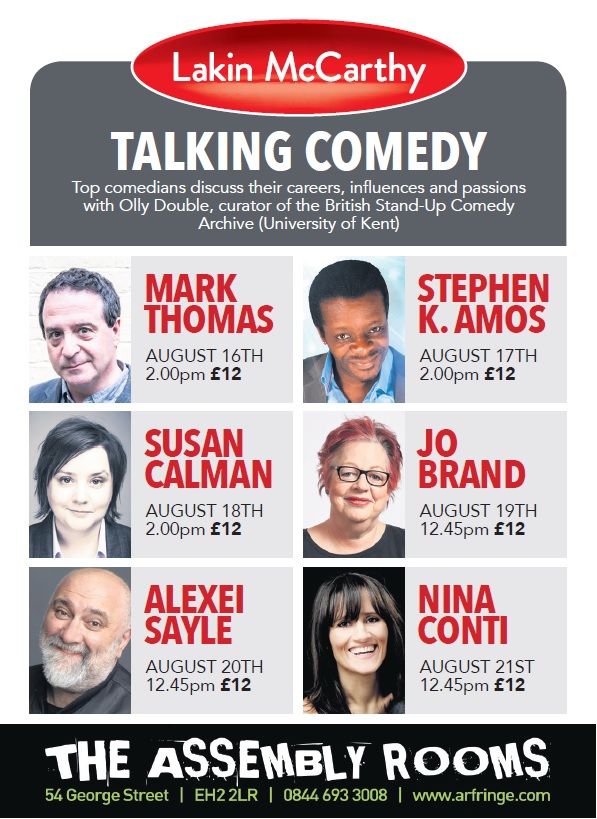 British Stand-Up Comedy and Lakin McCarthy 'Talking Comedy' events, Edinburgh Fringe Festival 2015