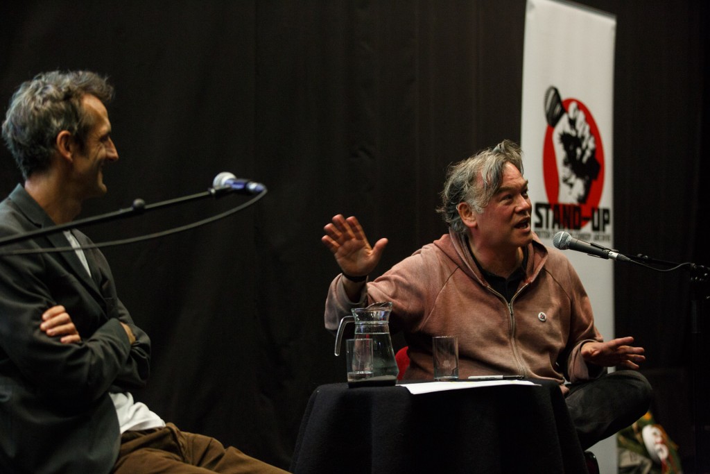 Stewart Lee in conversation with Oliver Double, Gulbenkian Cinema, 10 June 2015. Image © University of Kent / Matt Wilson