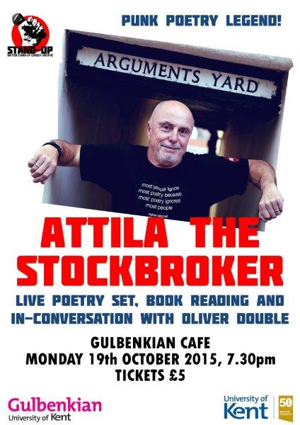 'Attila the Stockbroker in conversation with Olly Double' poster