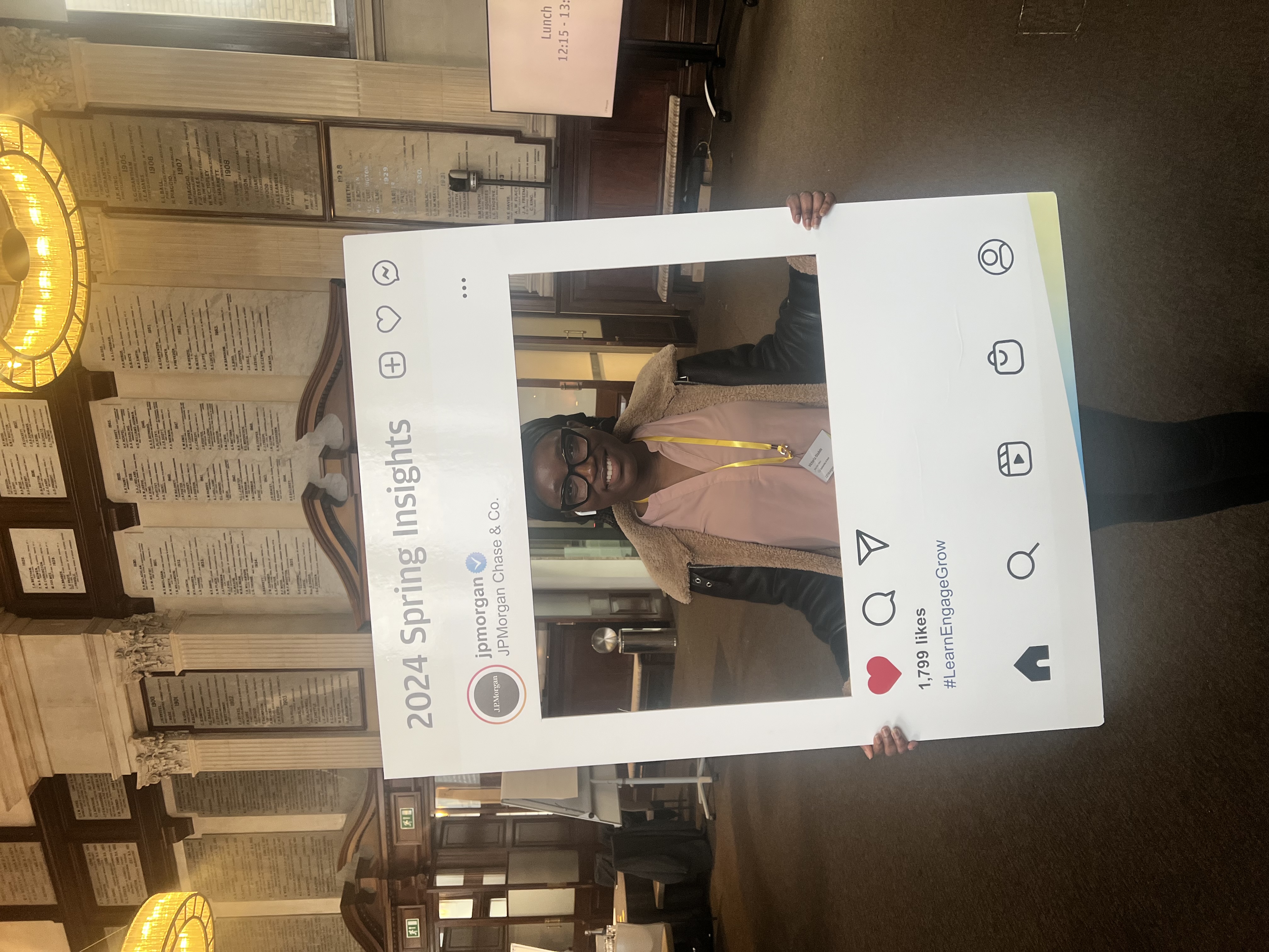 Student with an instagram frame