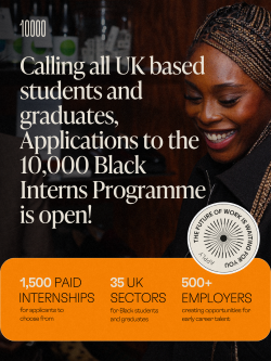 Poster about 10,00 Black Interns Scheme
