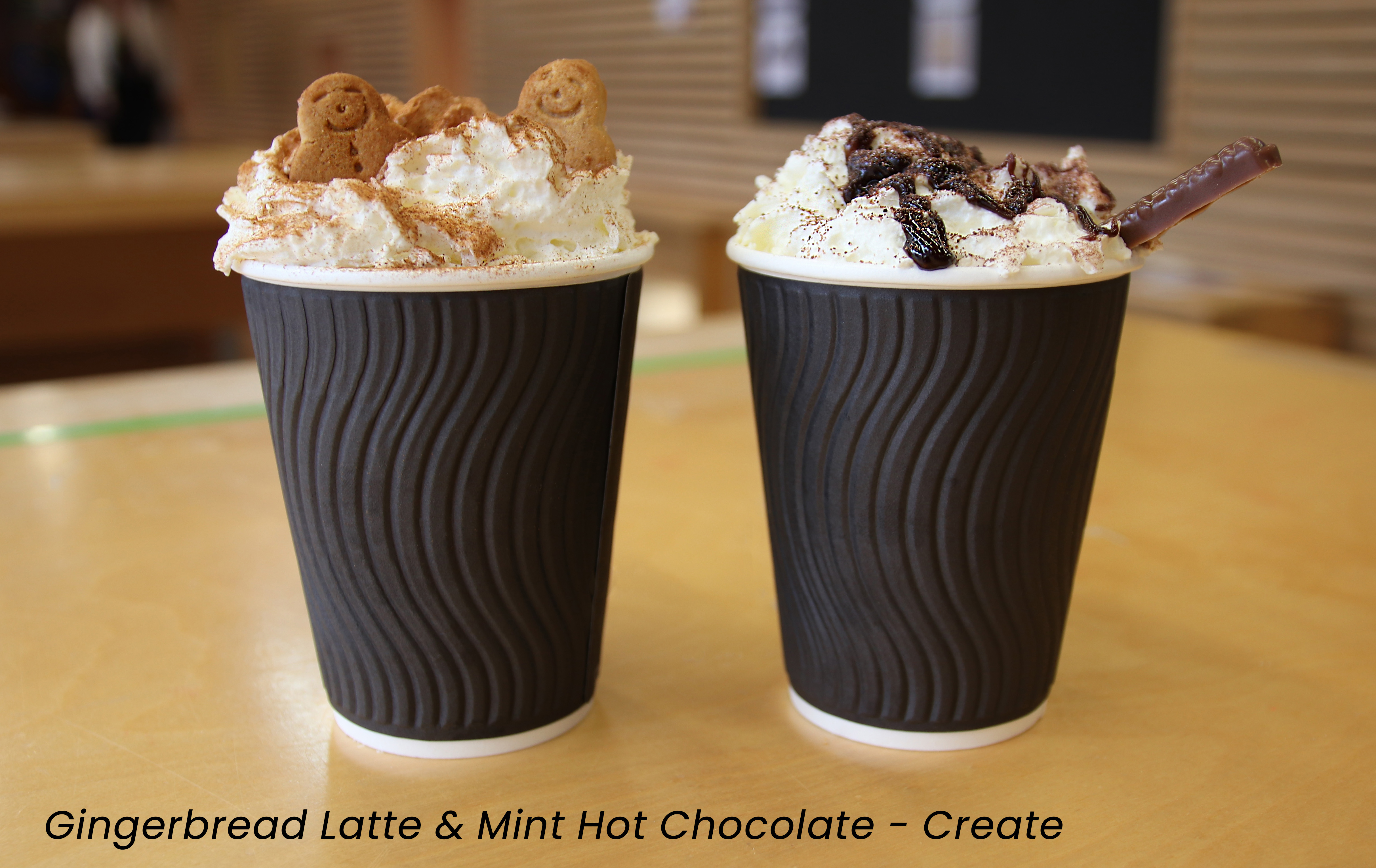 Gingerbread Latte and Mint Hot Chocolate
