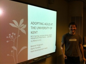 Mark Fendley and the Kent case study being presented at the Agile Lecture series in Bristol