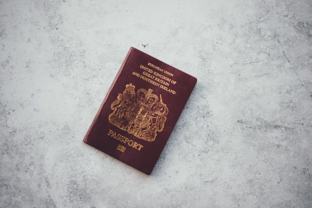 Image of an isolated UK passport