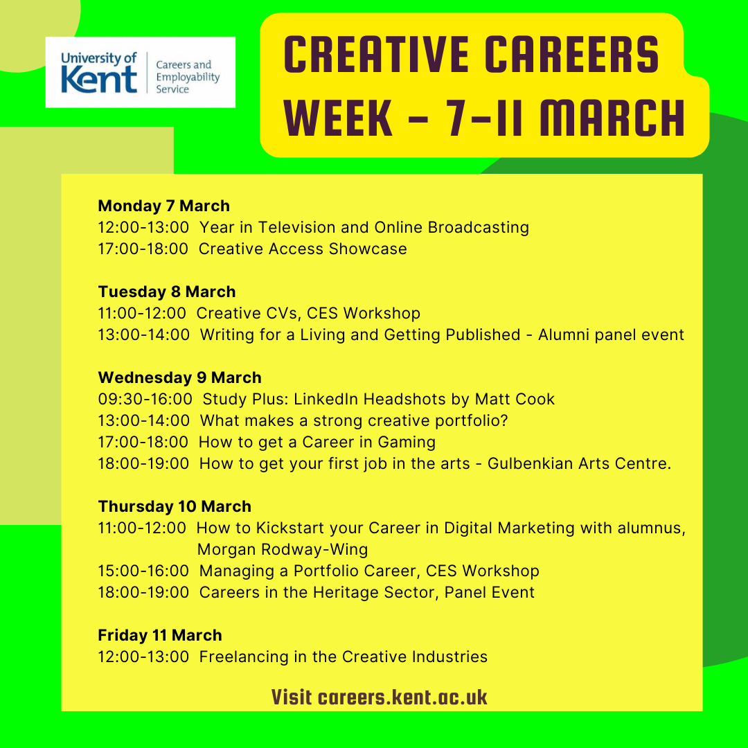 Creative Careers week poster