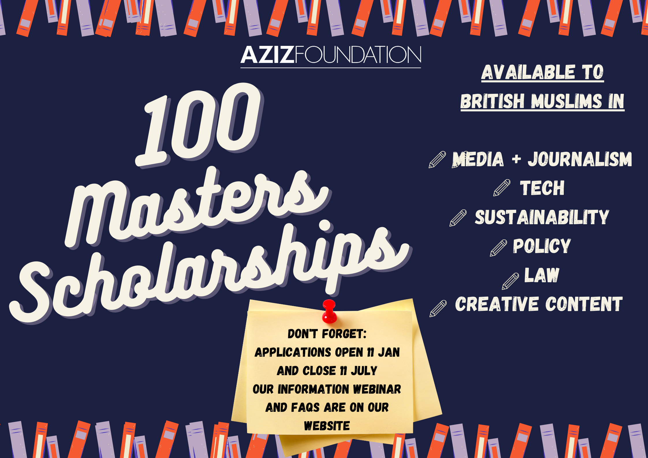 100 Masters scholarships image
