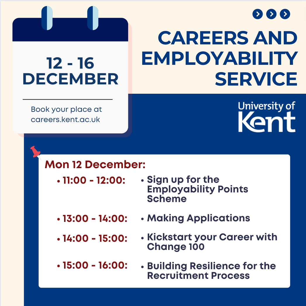 careers events week beginning 12 Dec