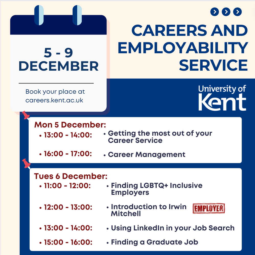 Careers events Week beginning 5 December