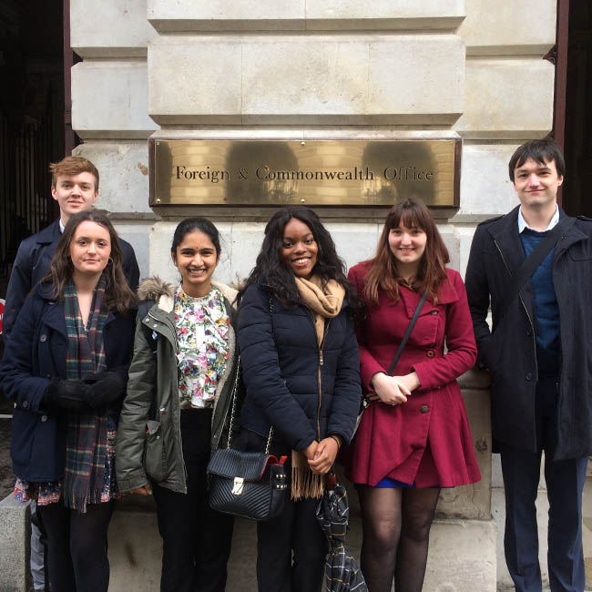 Students outside the Foreign & Commonwealth Office