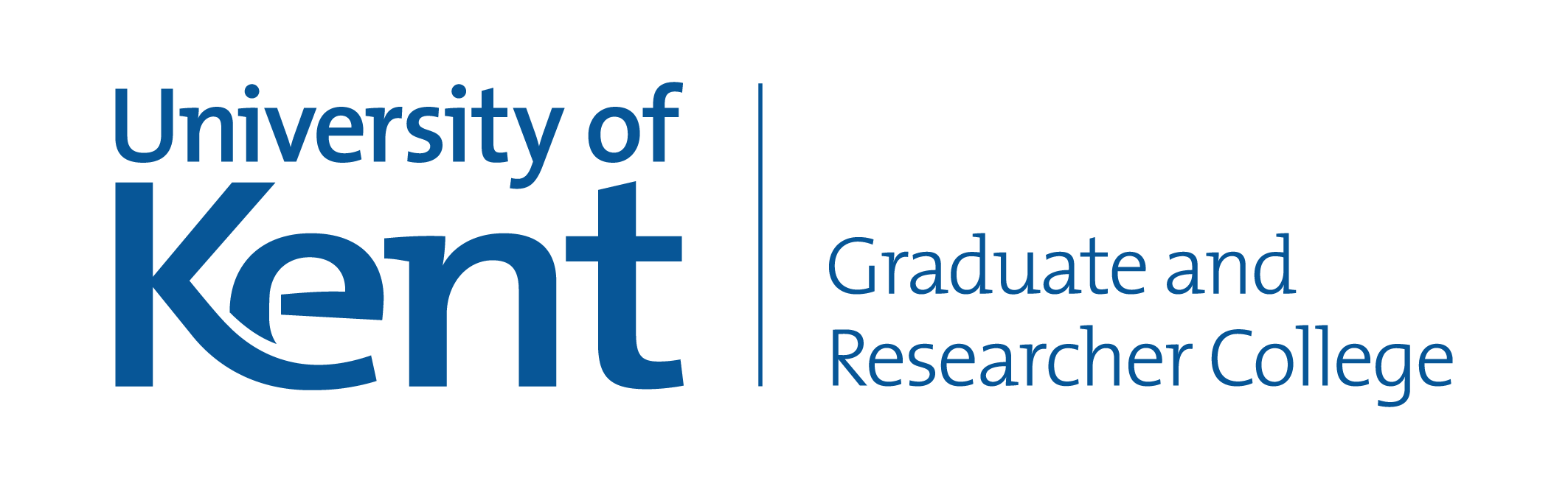 Blue logo: University of Kent Graduate and Researcher College
