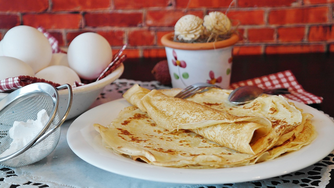 Crepes or pancakes on a plate