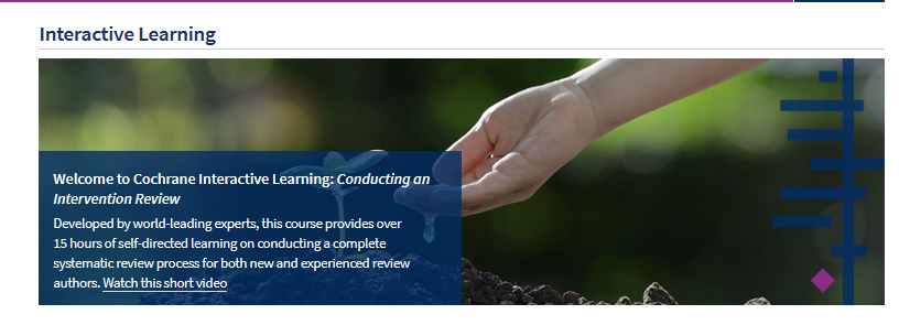 screenshot of Cochrane Learning