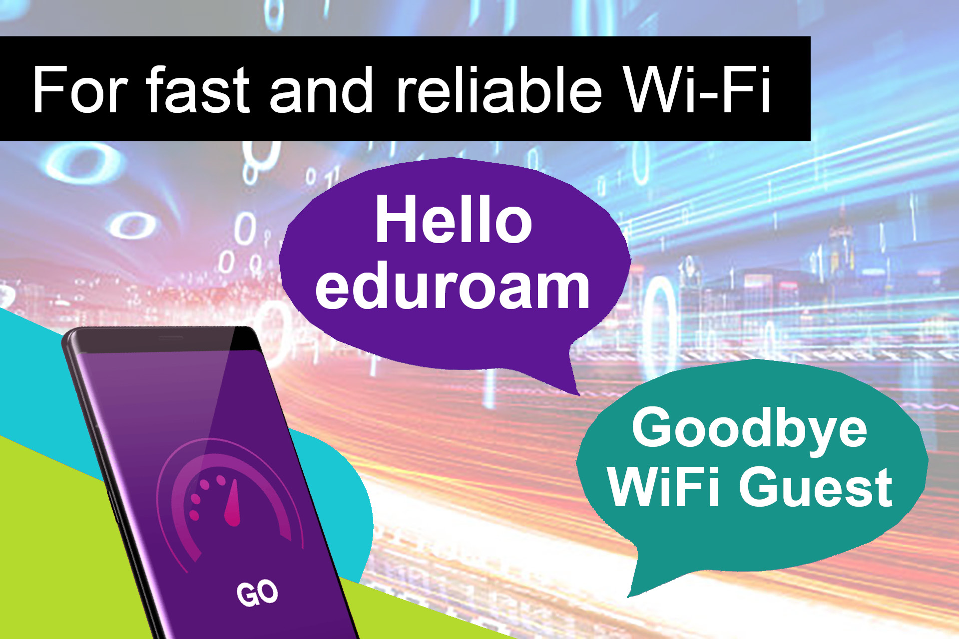For fast and reliable WiFi just say Hello eduroam - Goodbye WiFi Guest