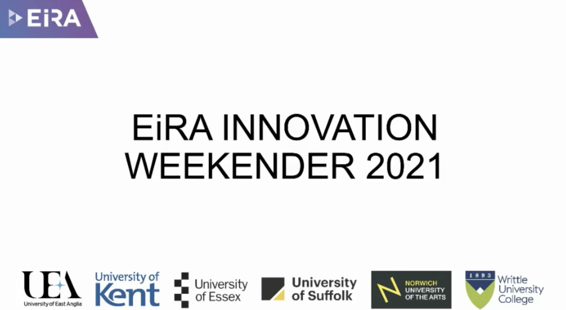 EIRA Innovation Weekender 2021 with participating logos