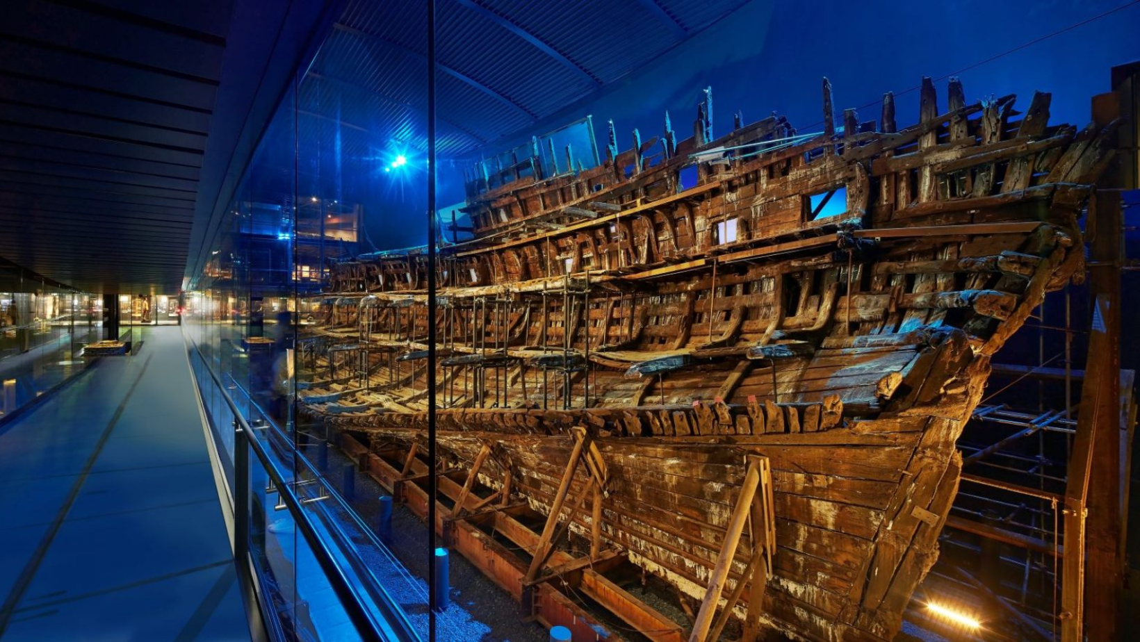 The Mary Rose remains in a museum