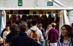 An image of students attending the Kent welcome fair