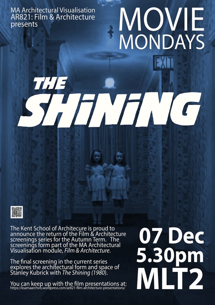 Final 'Movie Mondays' Screening of Stanley Kubrick's 'The Shining' – Kent  School of Architecture and Planning
