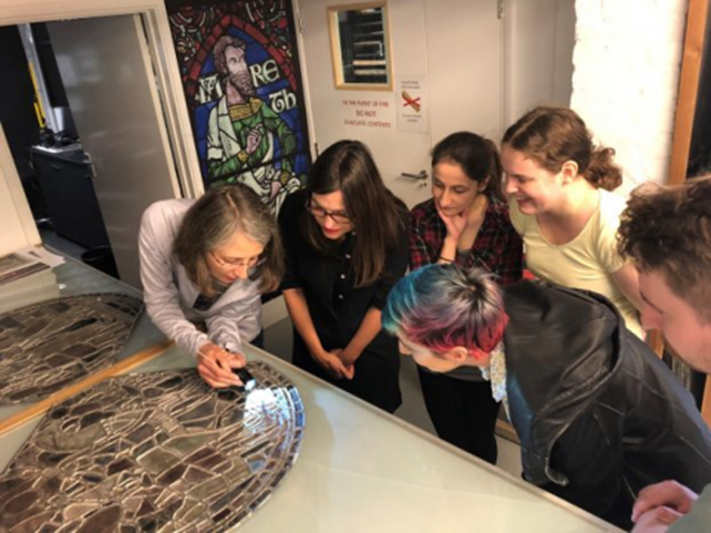 MEMS Students getting up close with Canterbury Cathedral's medieval stained glass