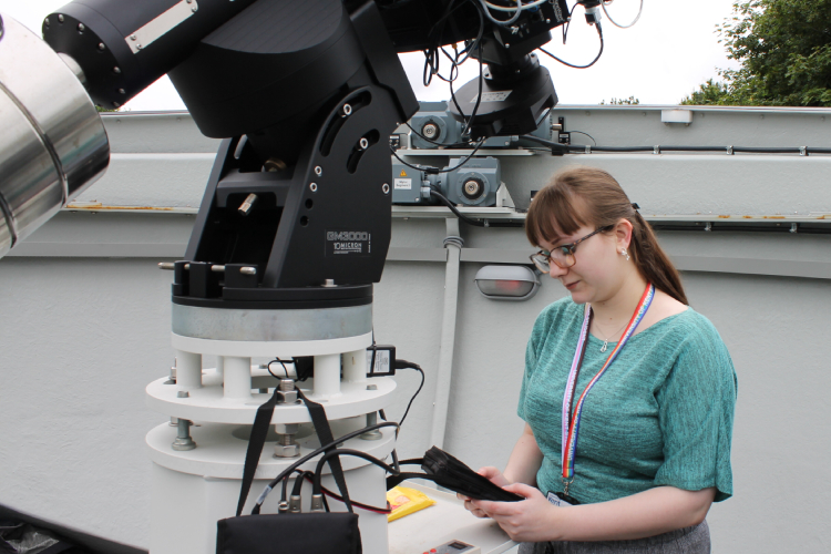 Student working at the Beacon Observatory
