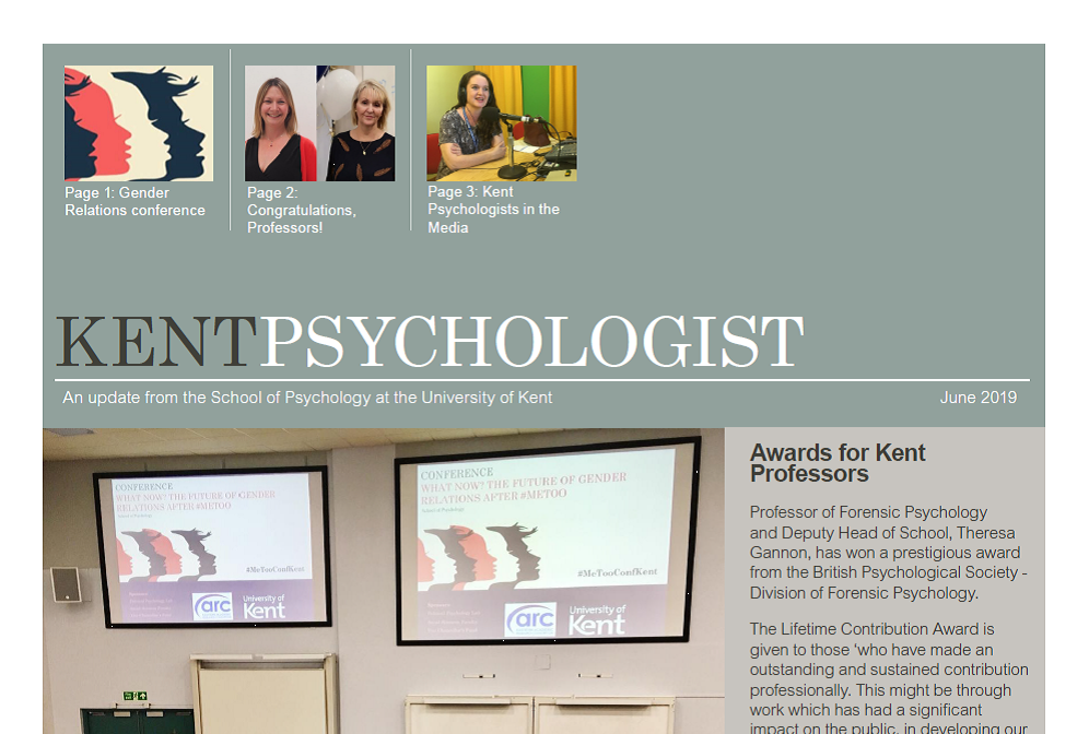 Kent Psychologist Newsletter June 19 School Of Psychology