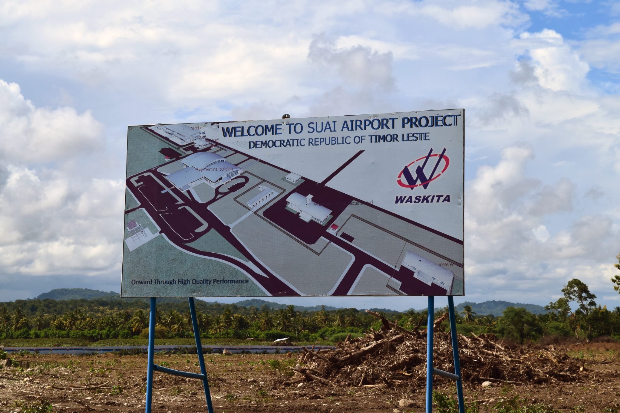 Welcome to Suai Airport Project sign