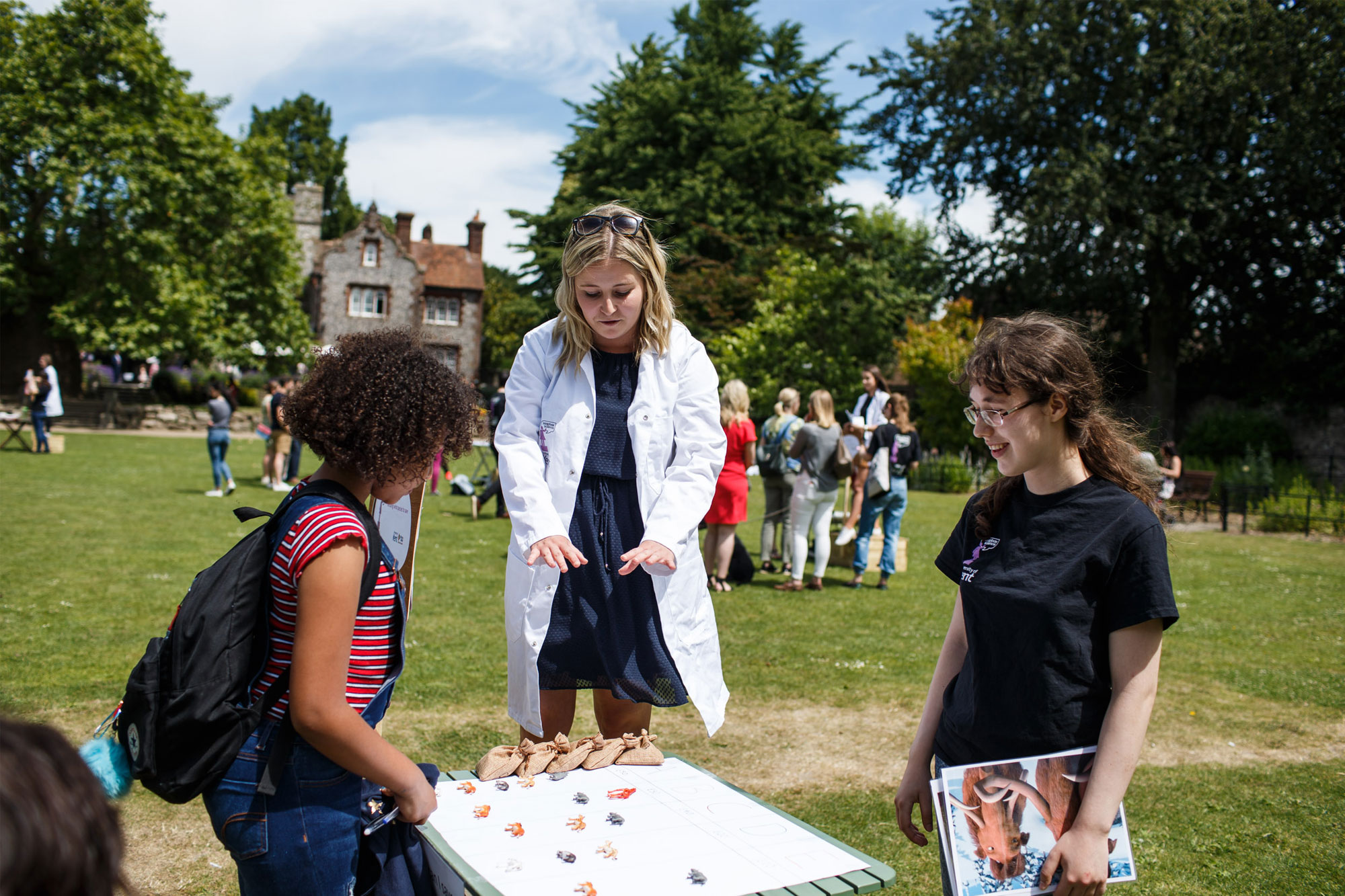 PhD candidate Claire Stewart presenting her research at Soapbox Science 2018