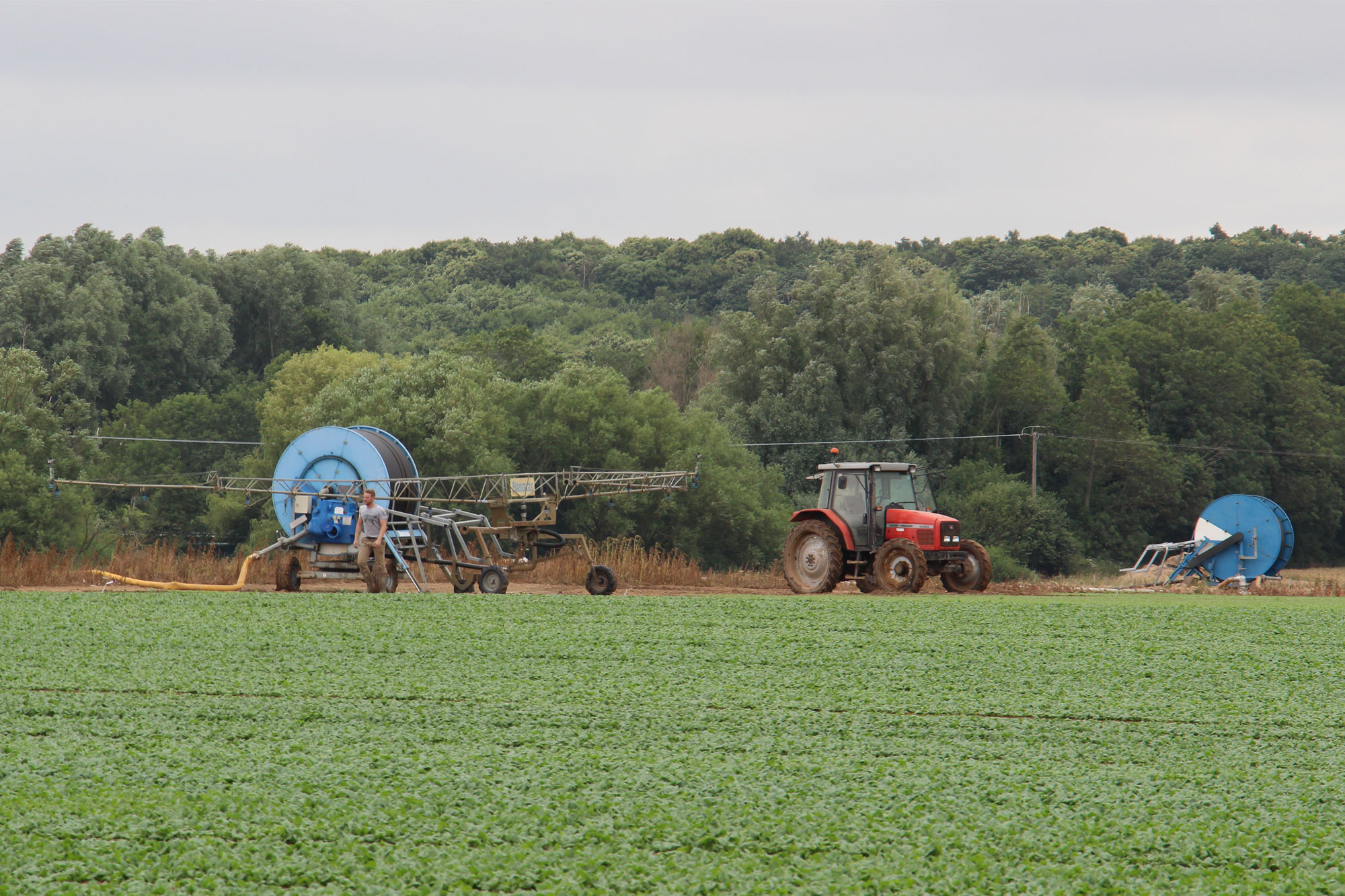 Agricultural land being sprayed