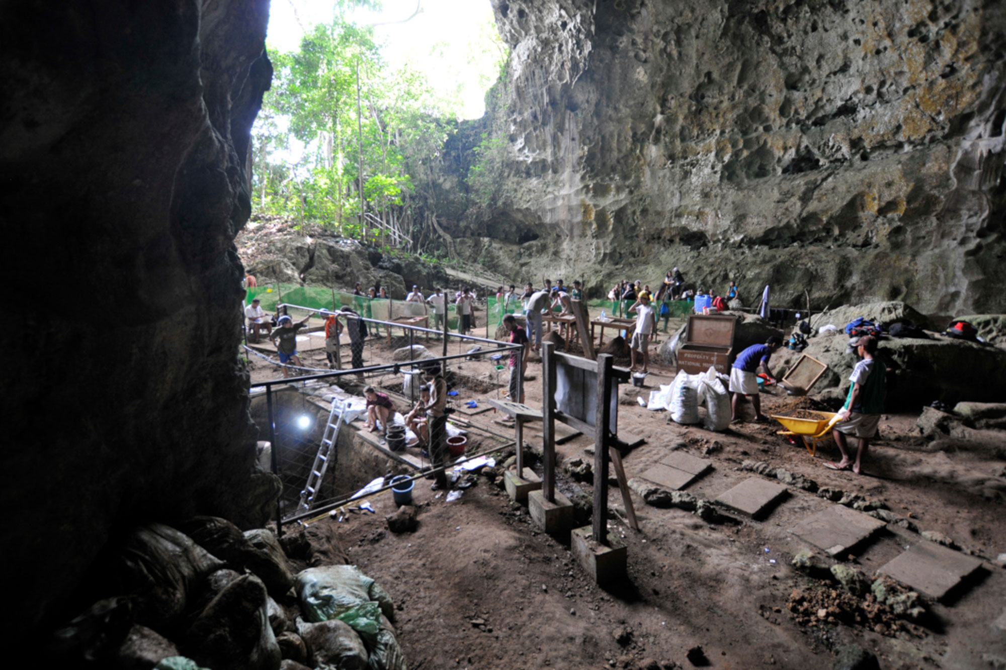 Archaeological dig at Callao Caves