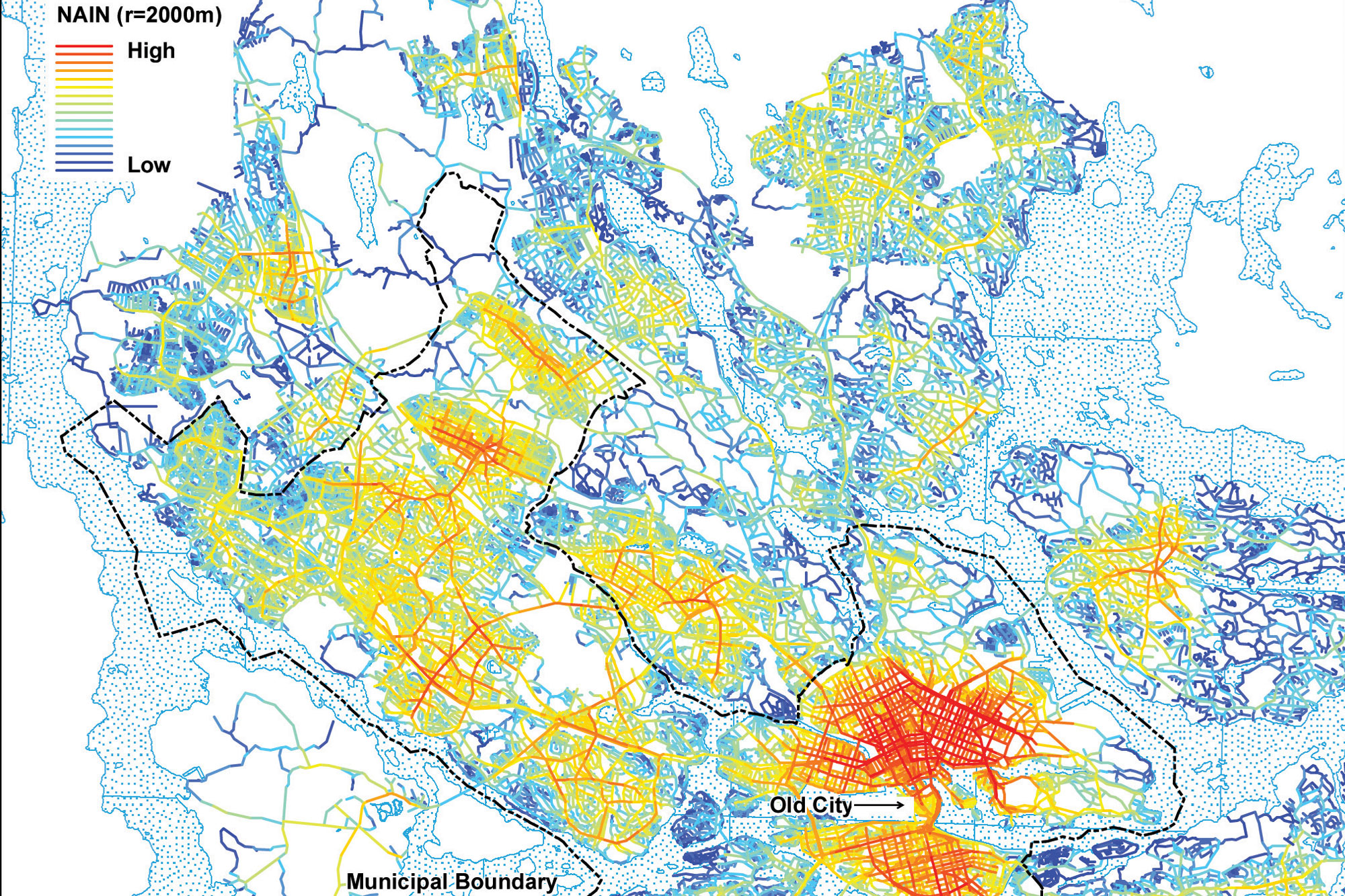 Space Syntax analysis of Stockholm’s spatial structure