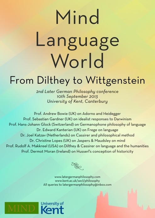 Poster for conference, 'Mind, Language, World'