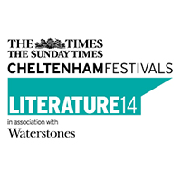 Logo for the Cheltenham Literary Festival 14, sponsored by The Times, The Sunday Times, in association with Waterstones
