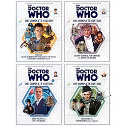 Covers from Doctor Who: The Complete History published by Panini.
